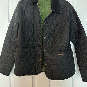Barbour Annandale Green and Black Quilted Jacket US 14